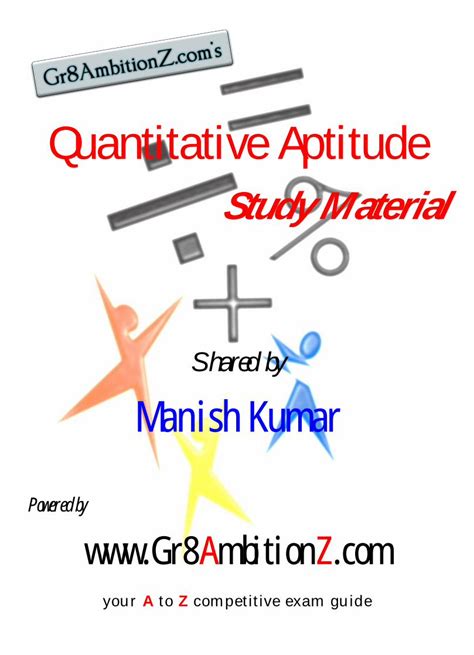 quantitative aptitude study material pdf